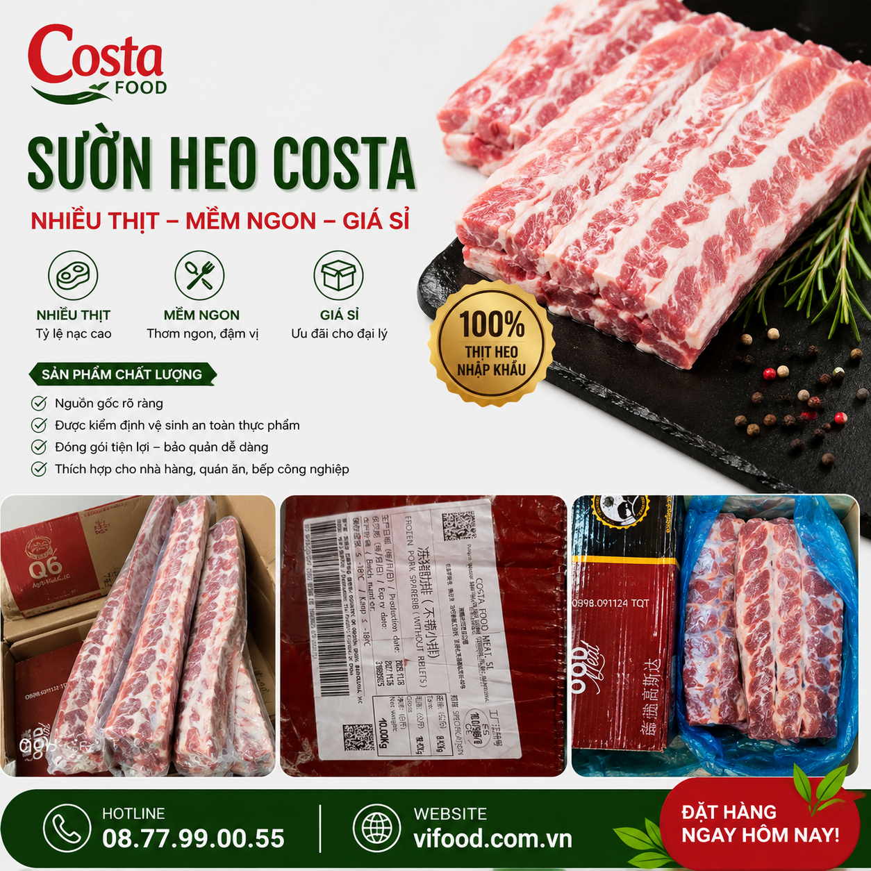Sườn Heo Costa Giá Sỉ
